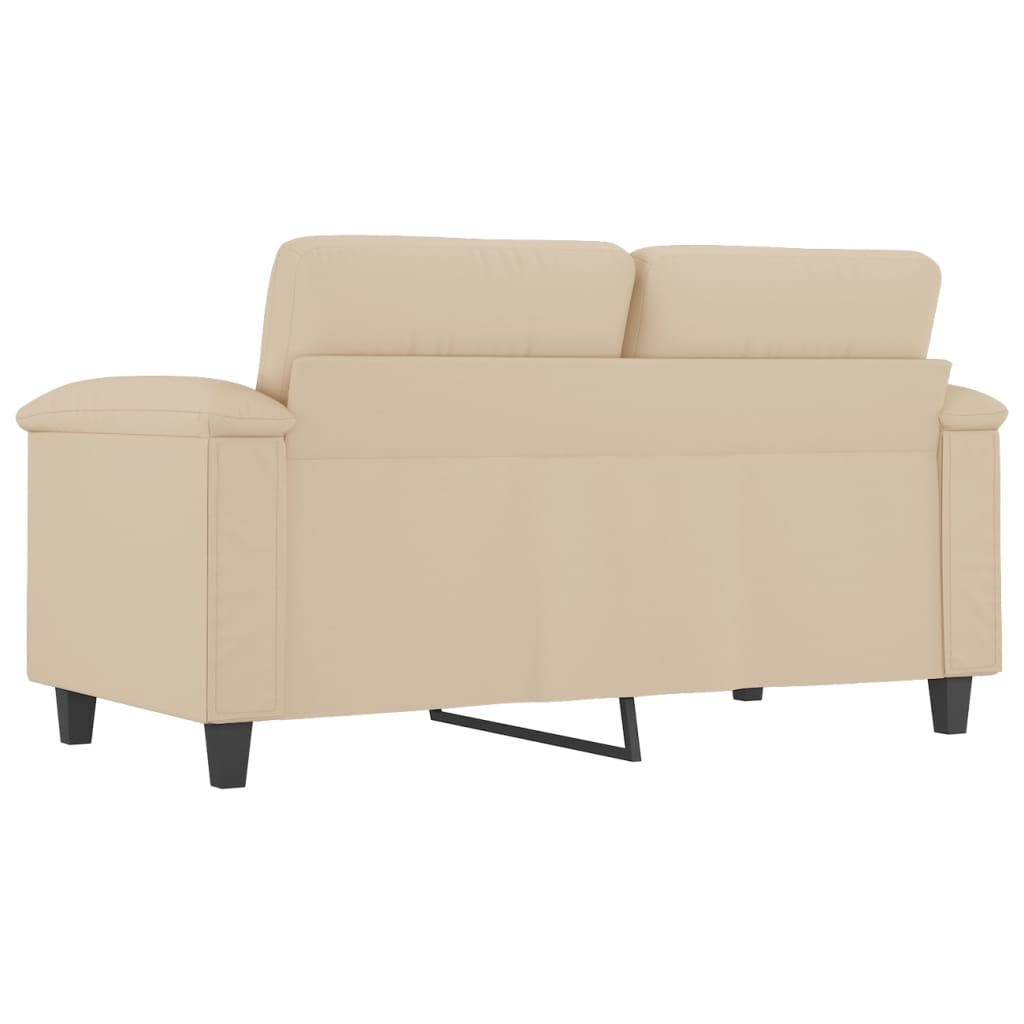 2-seater sofa 120 cm cream-colored microfiber fabric
