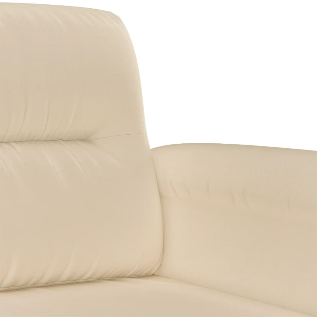 2-seater sofa 120 cm cream-colored microfiber fabric