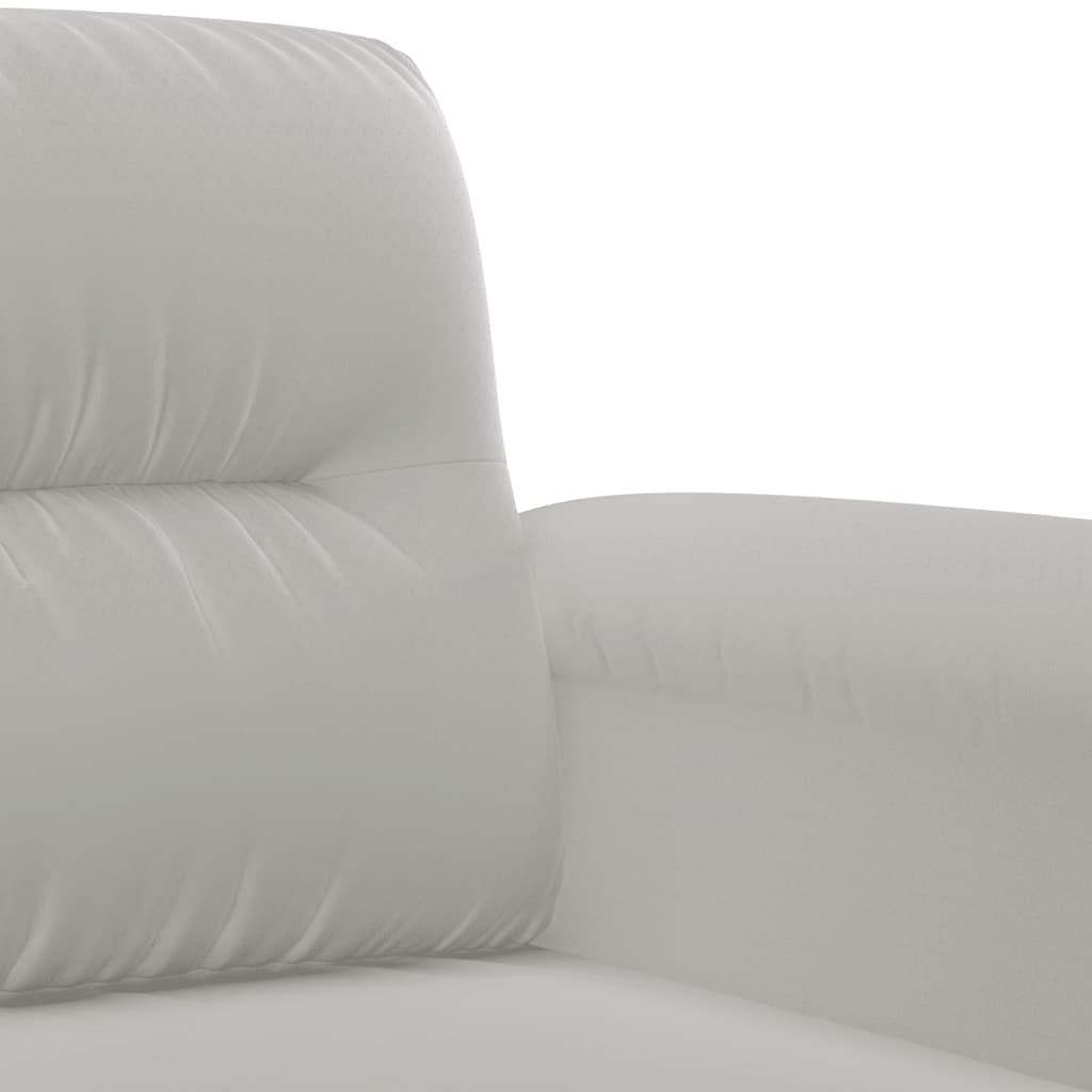 2-seater sofa 140 cm light grey microfibre fabric