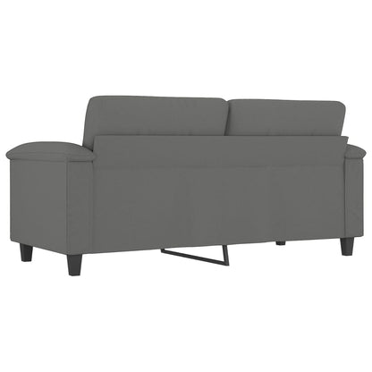 2-seater sofa 140 cm dark grey microfibre fabric