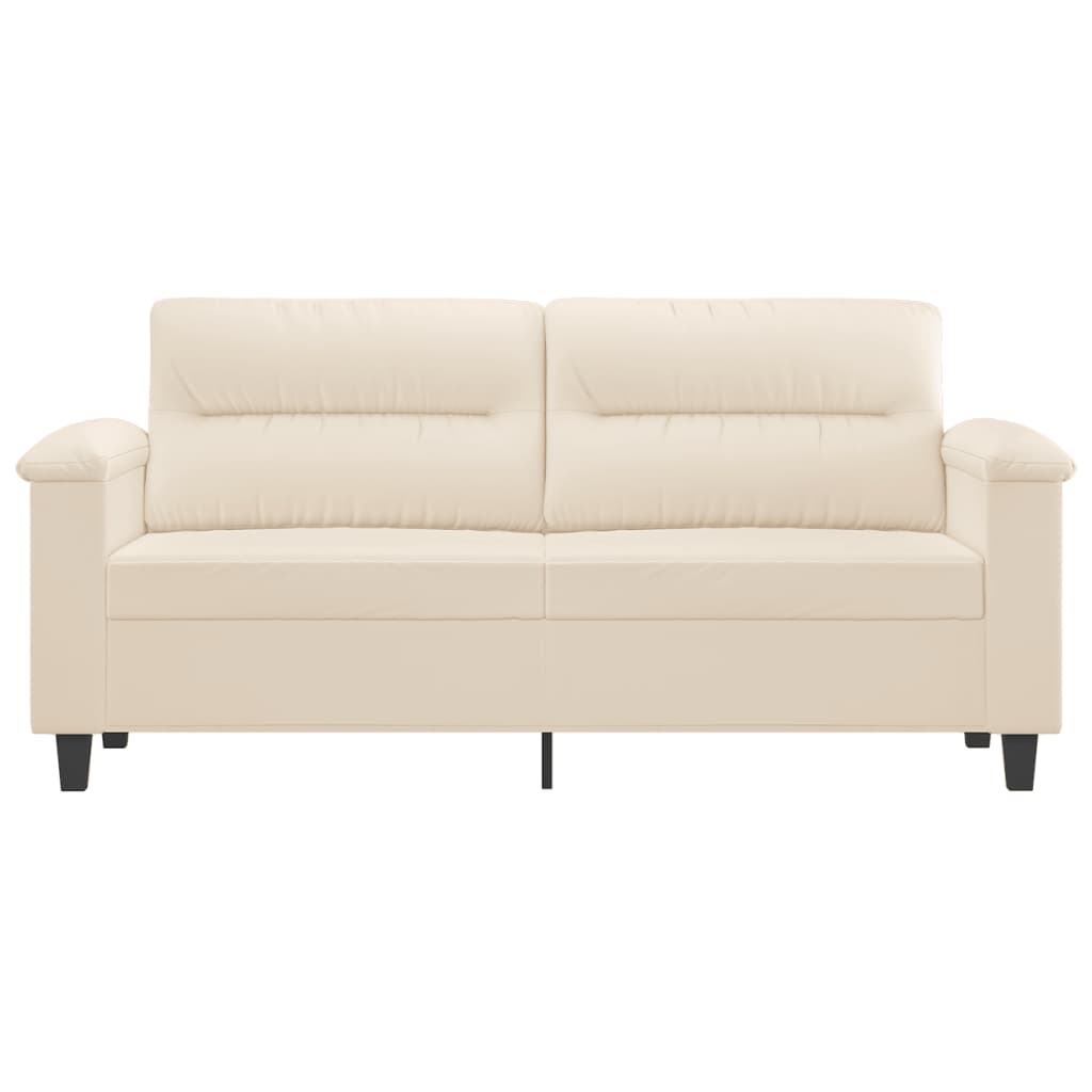 2-seater sofa 140 cm beige microfiber fabric
