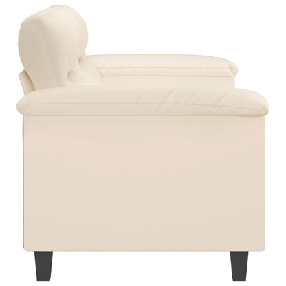2-seater sofa 140 cm beige microfiber fabric