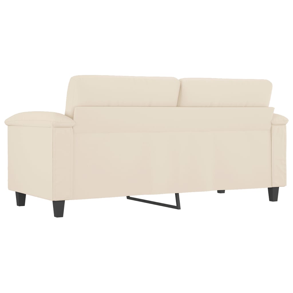2-seater sofa 140 cm beige microfiber fabric