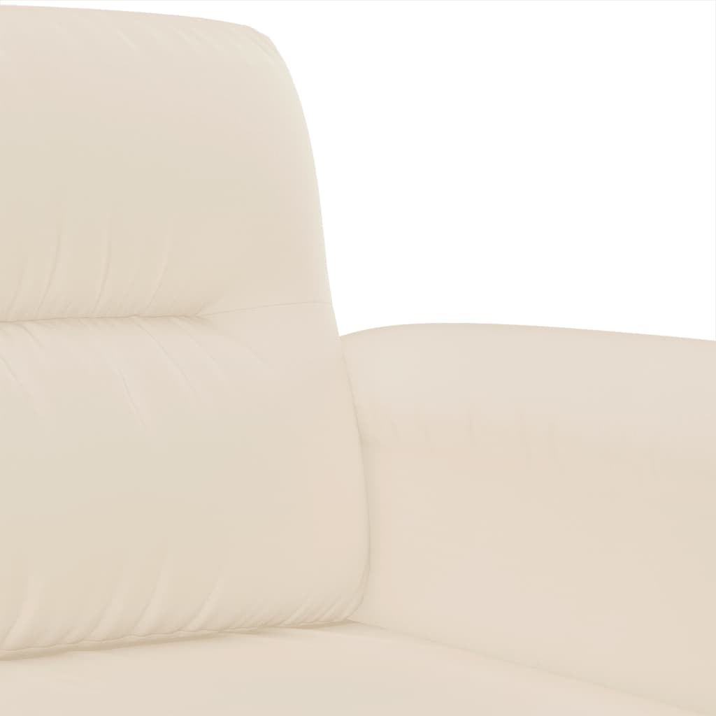 2-seater sofa 140 cm beige microfiber fabric