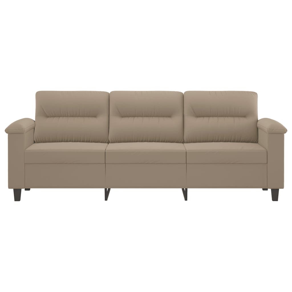 3-seater sofa 180 cm in grey-brown microfibre fabric