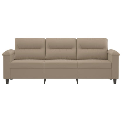 3-seater sofa 180 cm in grey-brown microfibre fabric