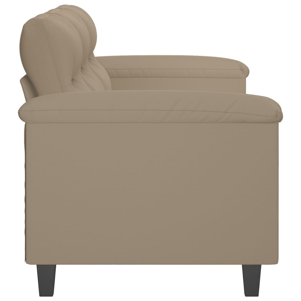 3-seater sofa 180 cm in grey-brown microfibre fabric