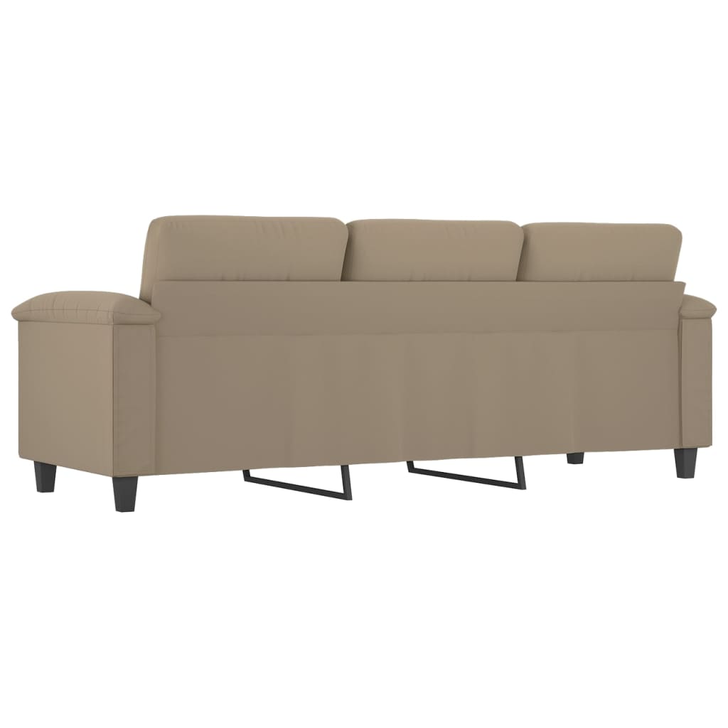 3-seater sofa 180 cm in grey-brown microfibre fabric