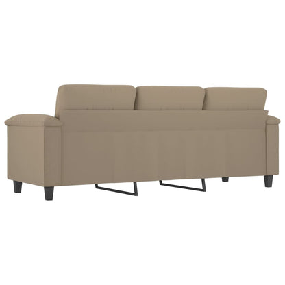3-seater sofa 180 cm in grey-brown microfibre fabric