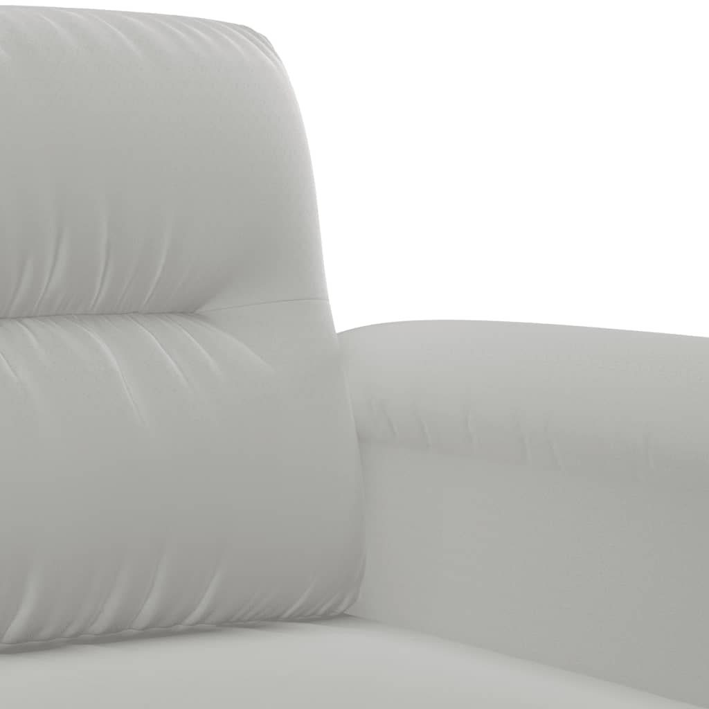3-seater sofa 180 cm light grey microfibre fabric