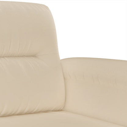 3-seater sofa 180 cm cream microfiber fabric