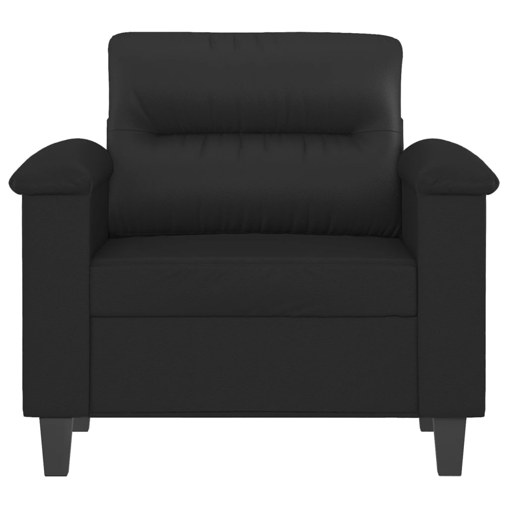 60 cm black artificial leather armchair