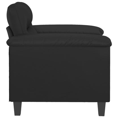 60 cm black artificial leather armchair