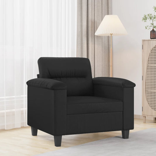 60 cm black artificial leather armchair