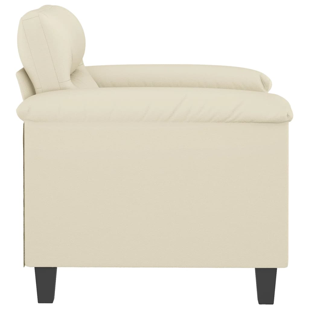 60 cm armchair in cream faux leather
