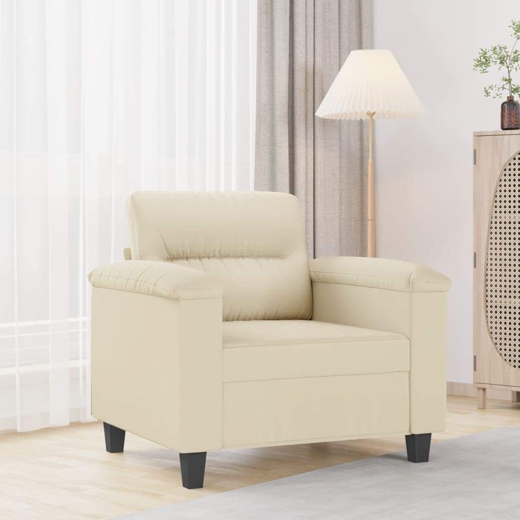 60 cm armchair in cream faux leather