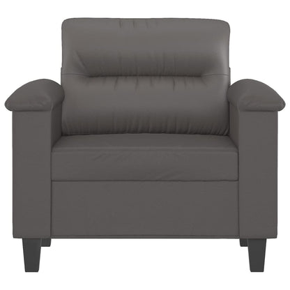 Armchair 60 cm grey artificial leather