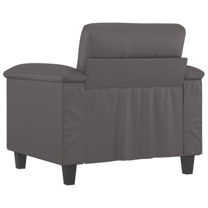 Armchair 60 cm grey artificial leather