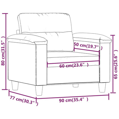 Armchair 60 cm grey artificial leather