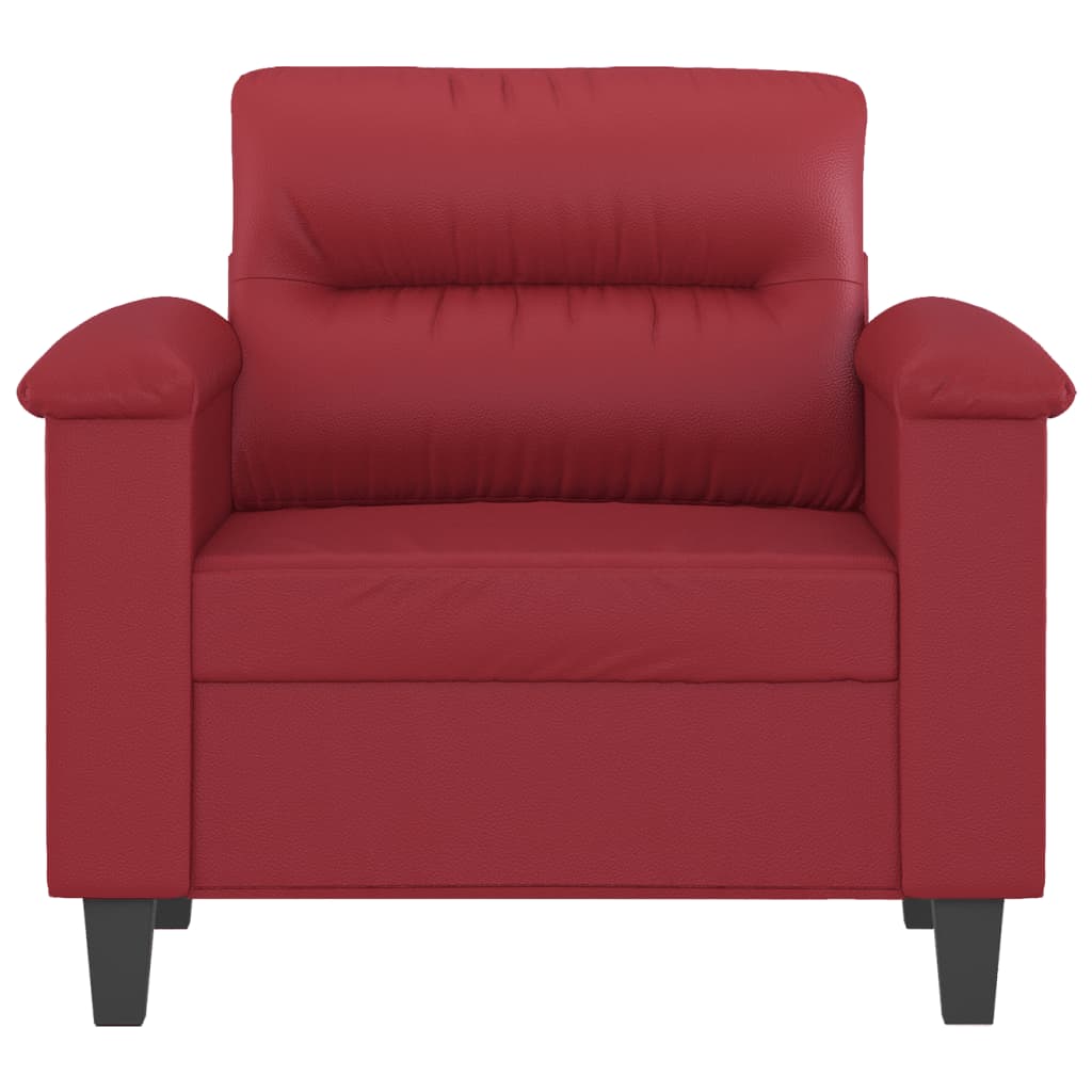 Poltrona 60 cm couro artificial vermelho tinto