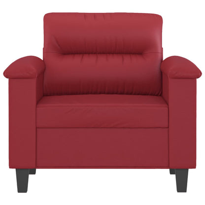 Poltrona 60 cm couro artificial vermelho tinto