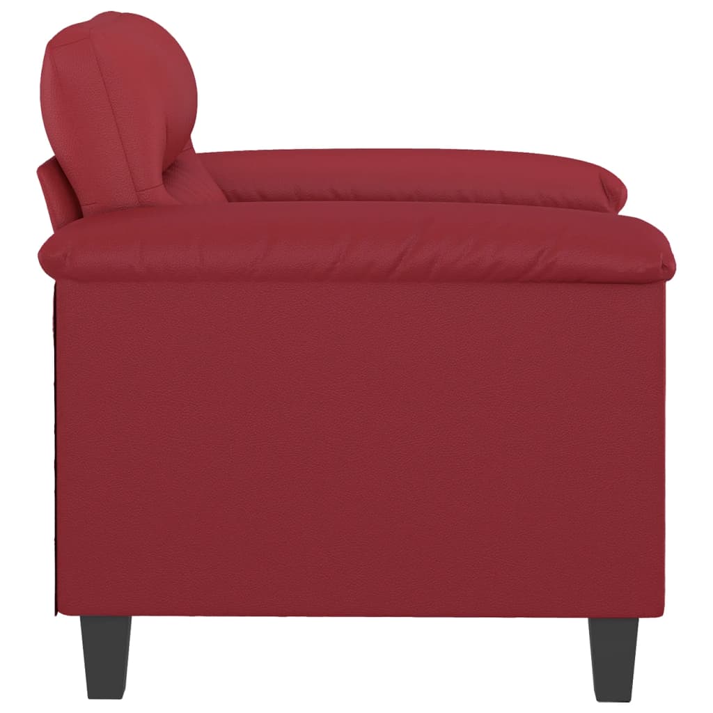Poltrona 60 cm couro artificial vermelho tinto