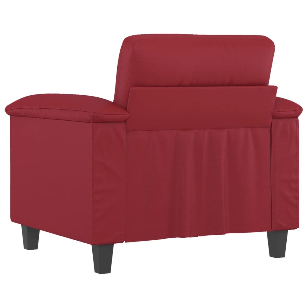 Poltrona 60 cm couro artificial vermelho tinto