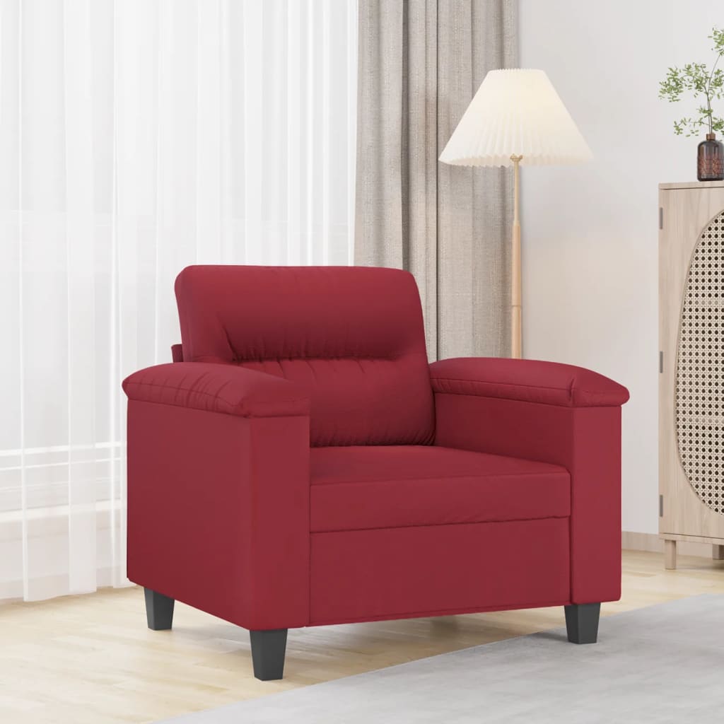 Poltrona 60 cm couro artificial vermelho tinto