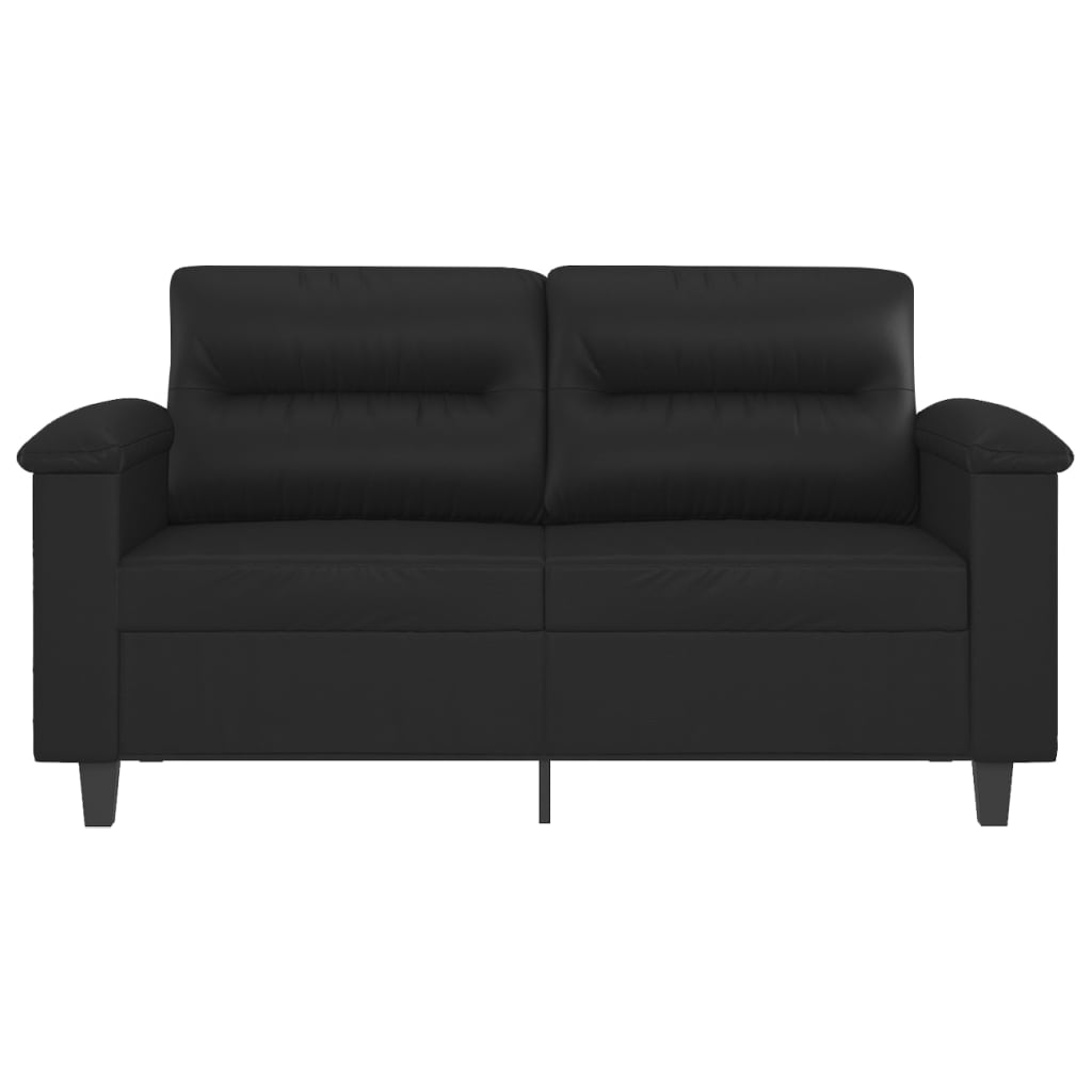2-seater sofa 120 cm black artificial leather
