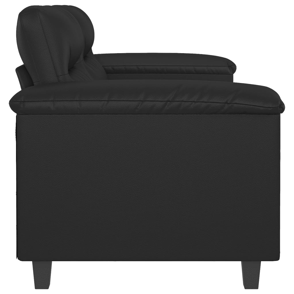 2-seater sofa 120 cm black artificial leather