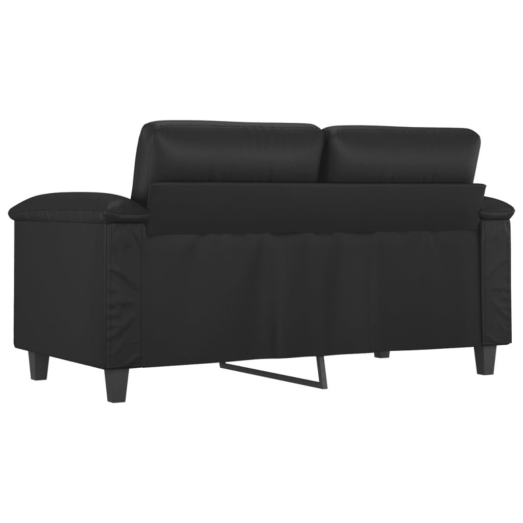 2-seater sofa 120 cm black artificial leather