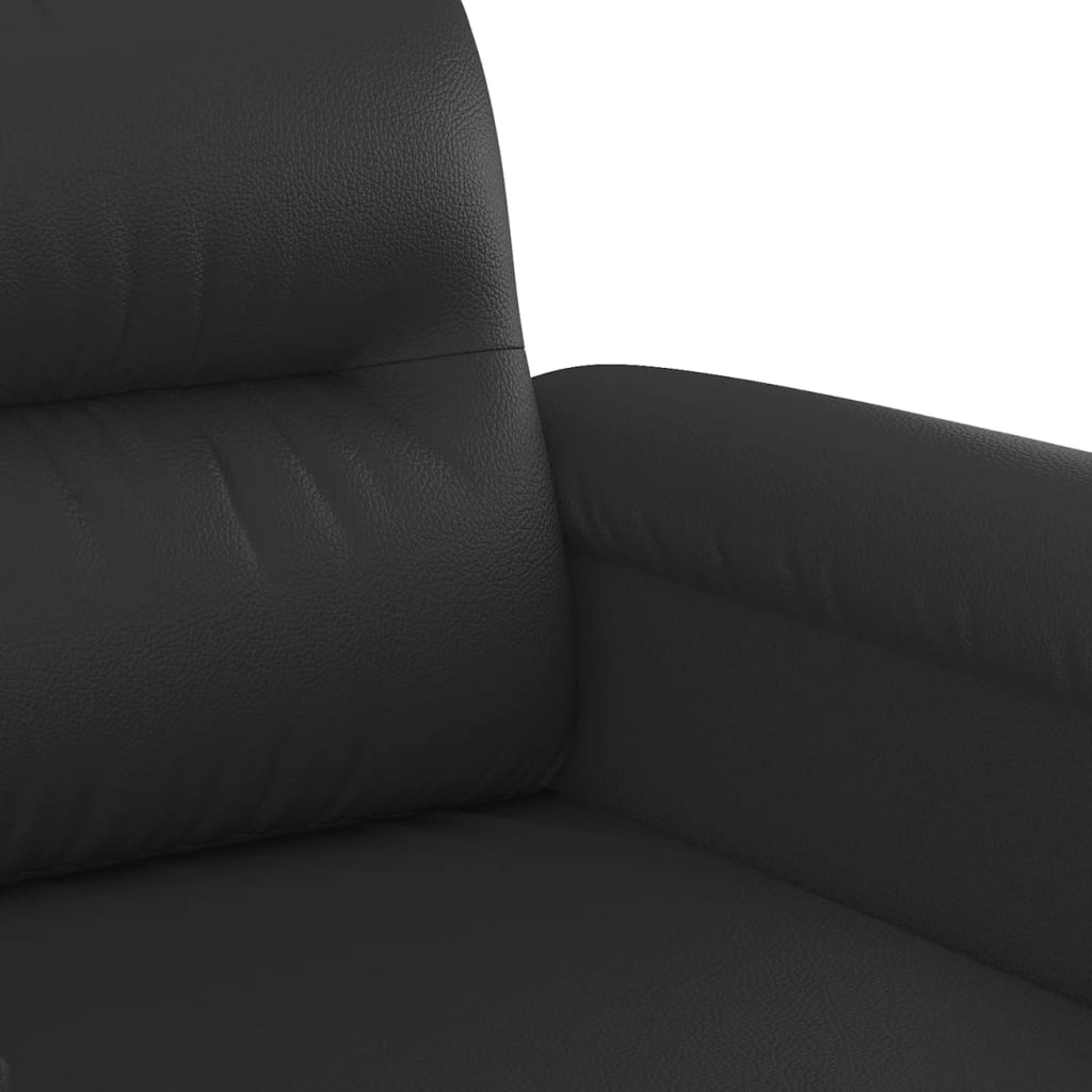 2-seater sofa 120 cm black artificial leather