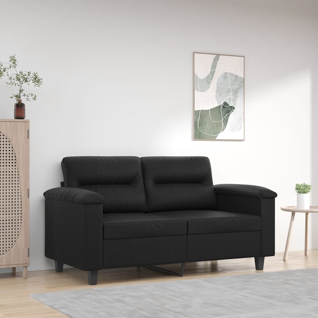 2-seater sofa 120 cm black artificial leather