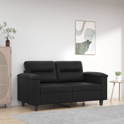 2-seater sofa 120 cm black artificial leather