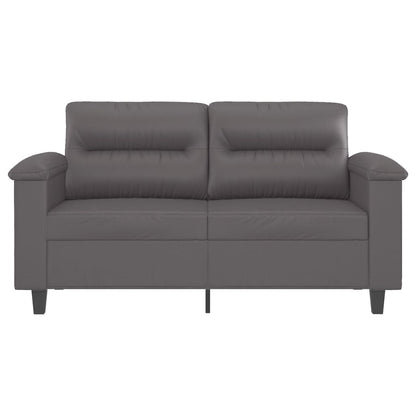 Sofá de 2 lugares 120 cm couro artificial cinza