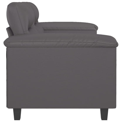 Sofá de 2 lugares 120 cm couro artificial cinza