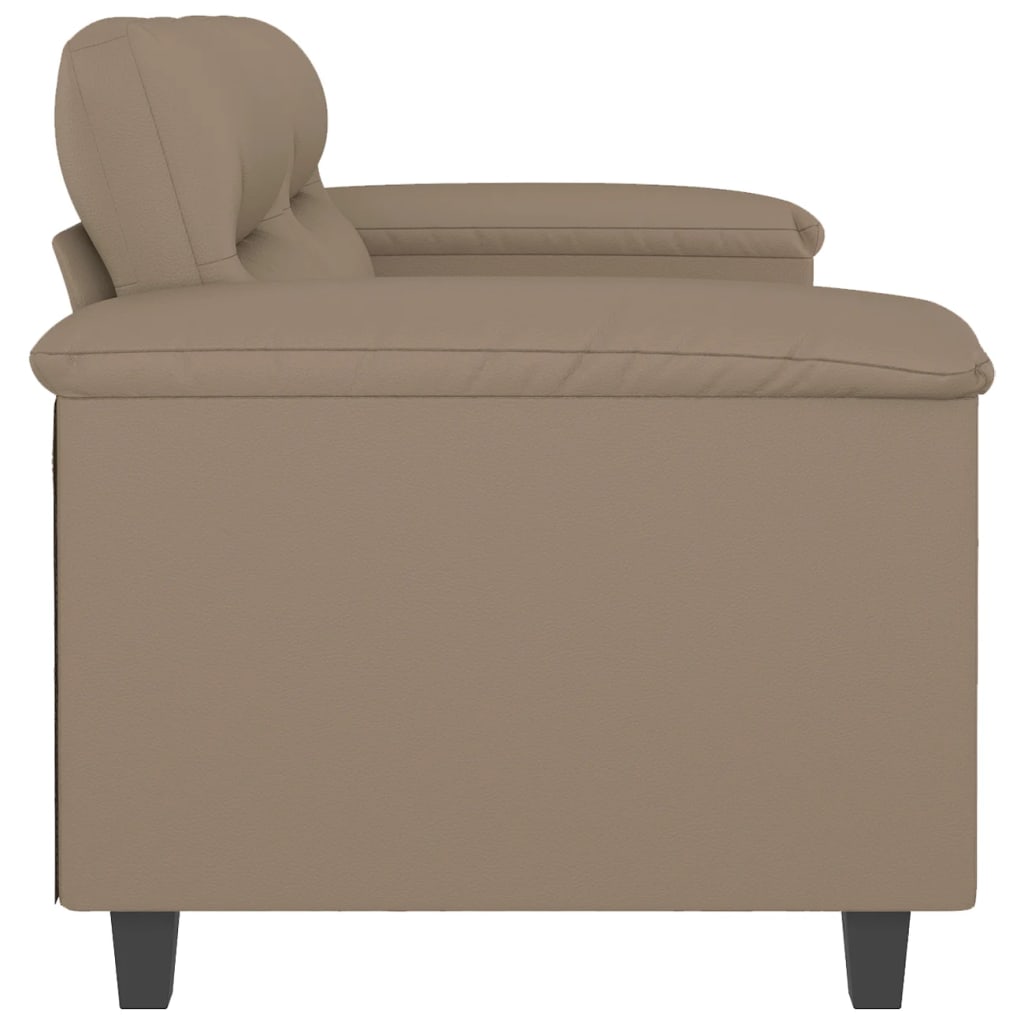 2-seater sofa 120 cm in cappuccino-colored faux leather