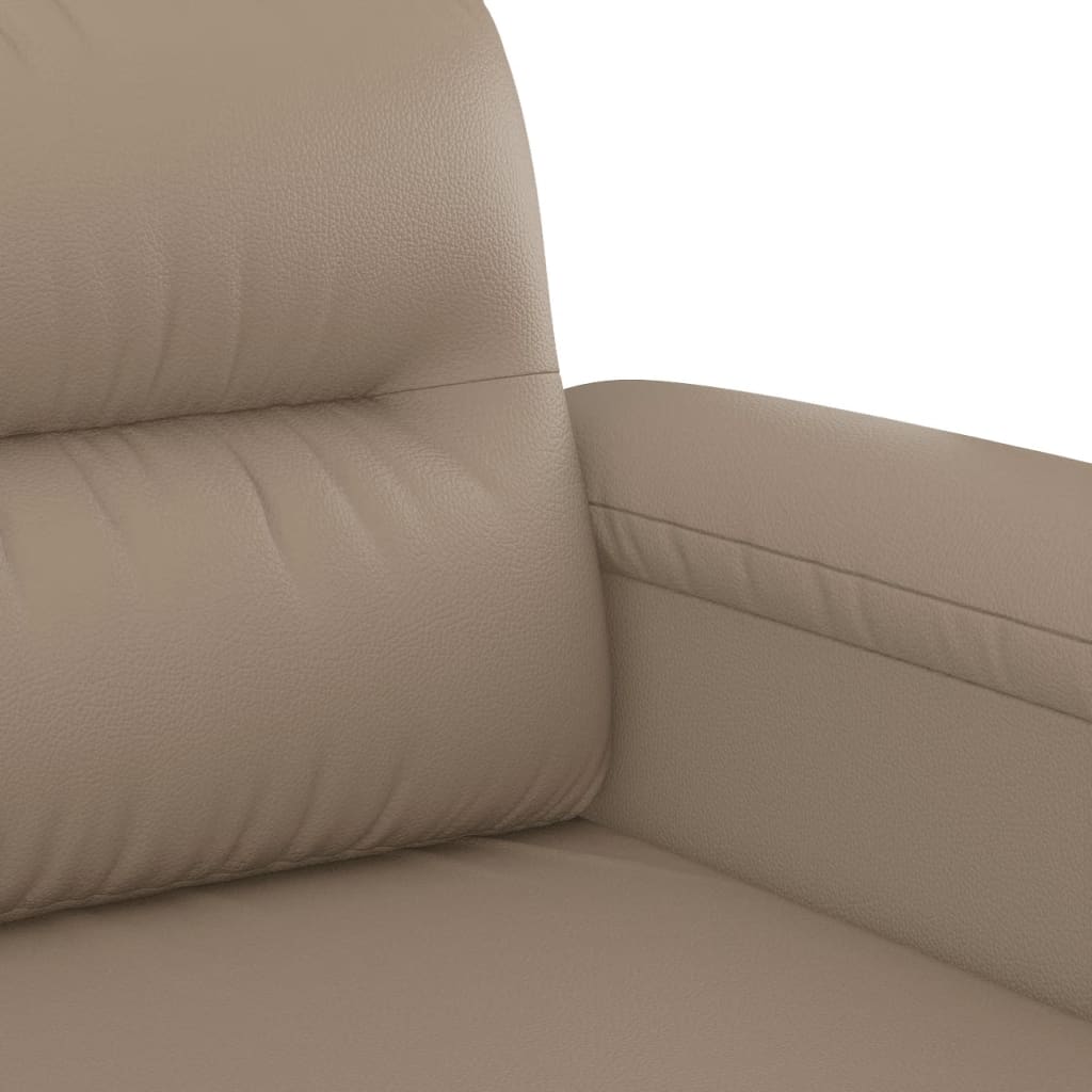 2-seater sofa 120 cm in cappuccino-colored faux leather