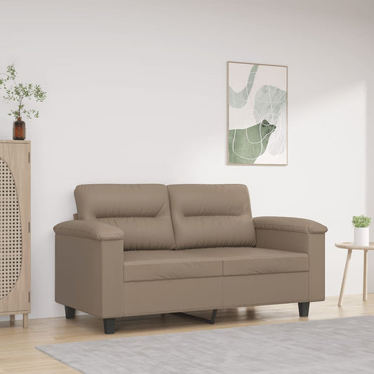 2-seater sofa 120 cm in cappuccino-colored faux leather