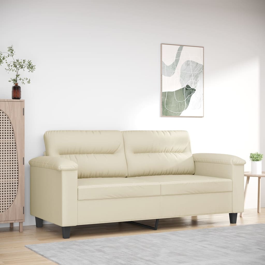 2-seater sofa 140 cm cream-colored artificial leather