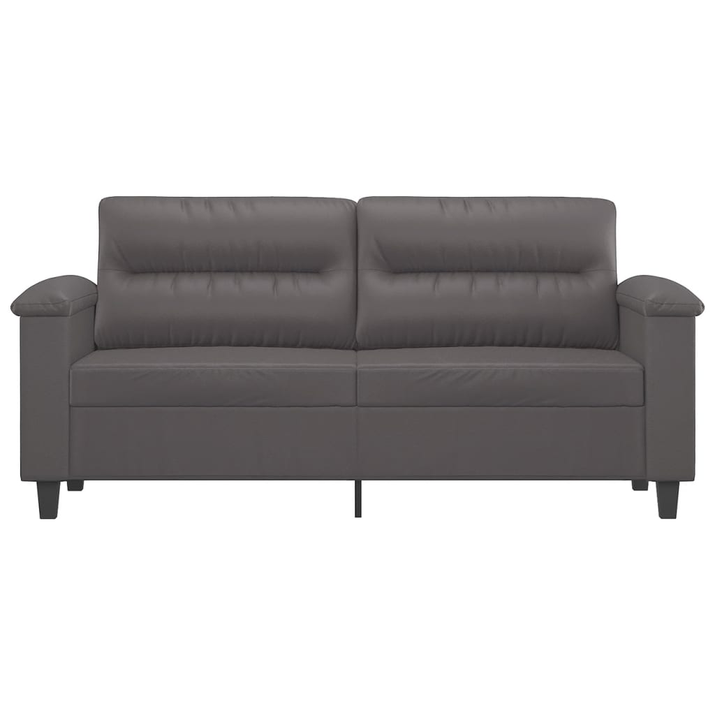 2-seater sofa 140 cm grey faux leather