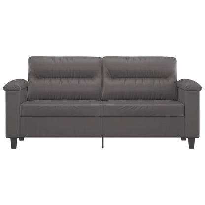 2-seater sofa 140 cm grey faux leather