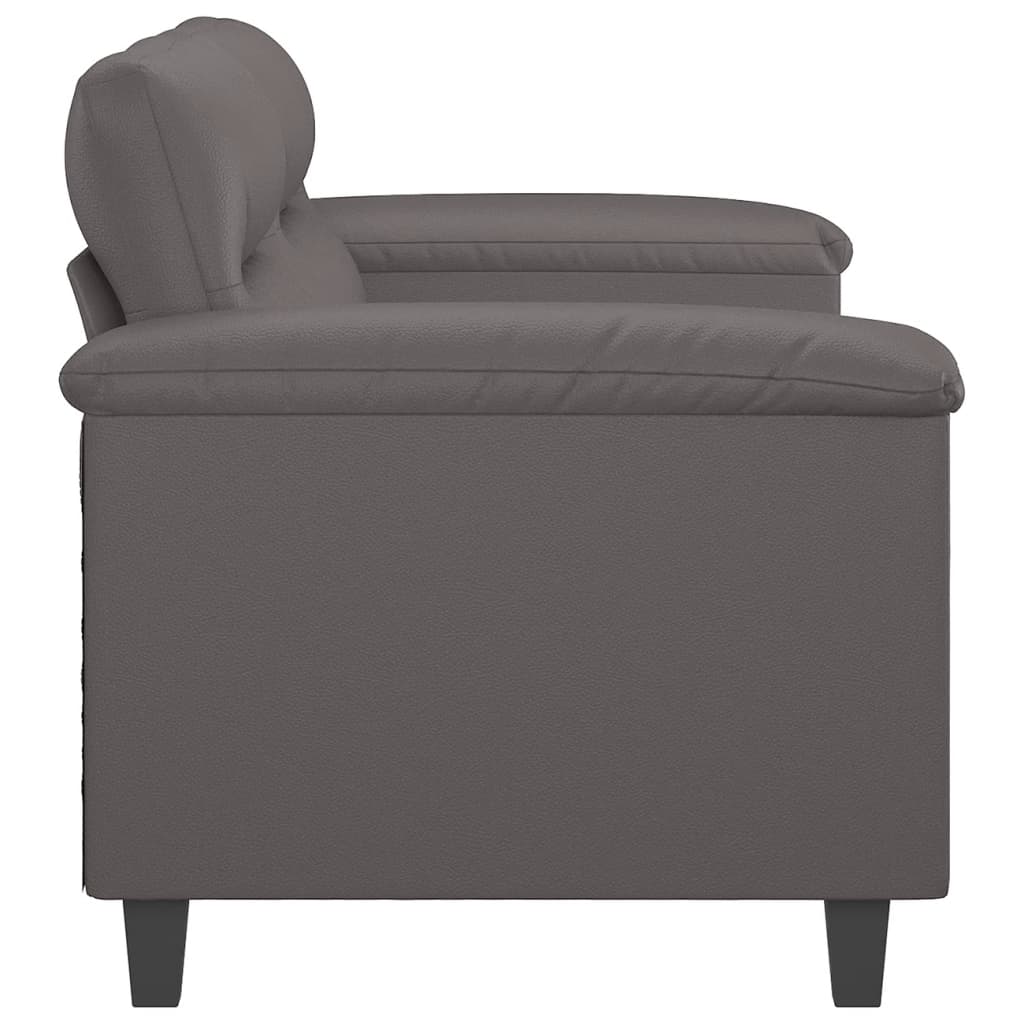 2-seater sofa 140 cm grey faux leather