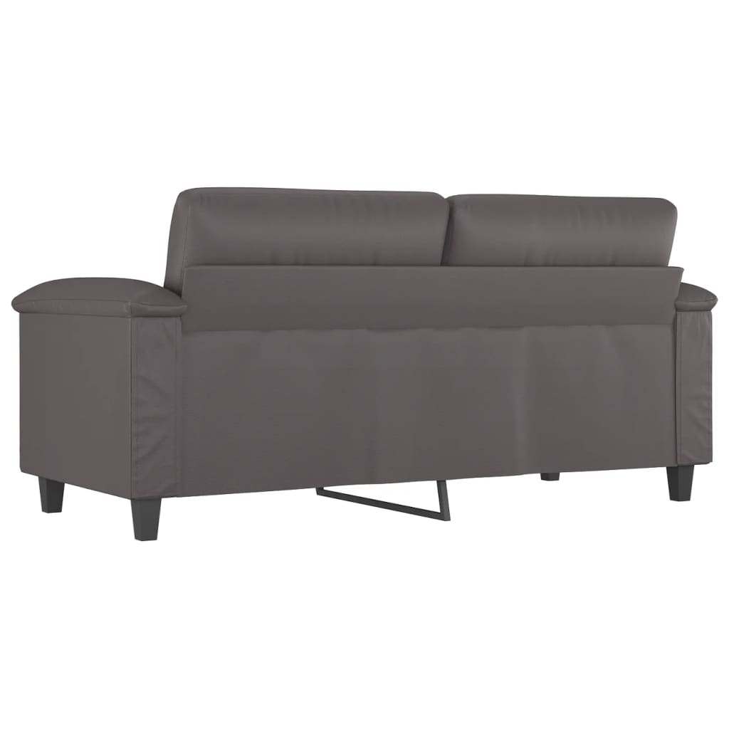 2-seater sofa 140 cm grey faux leather