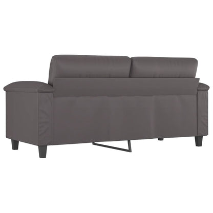 2-seater sofa 140 cm grey faux leather
