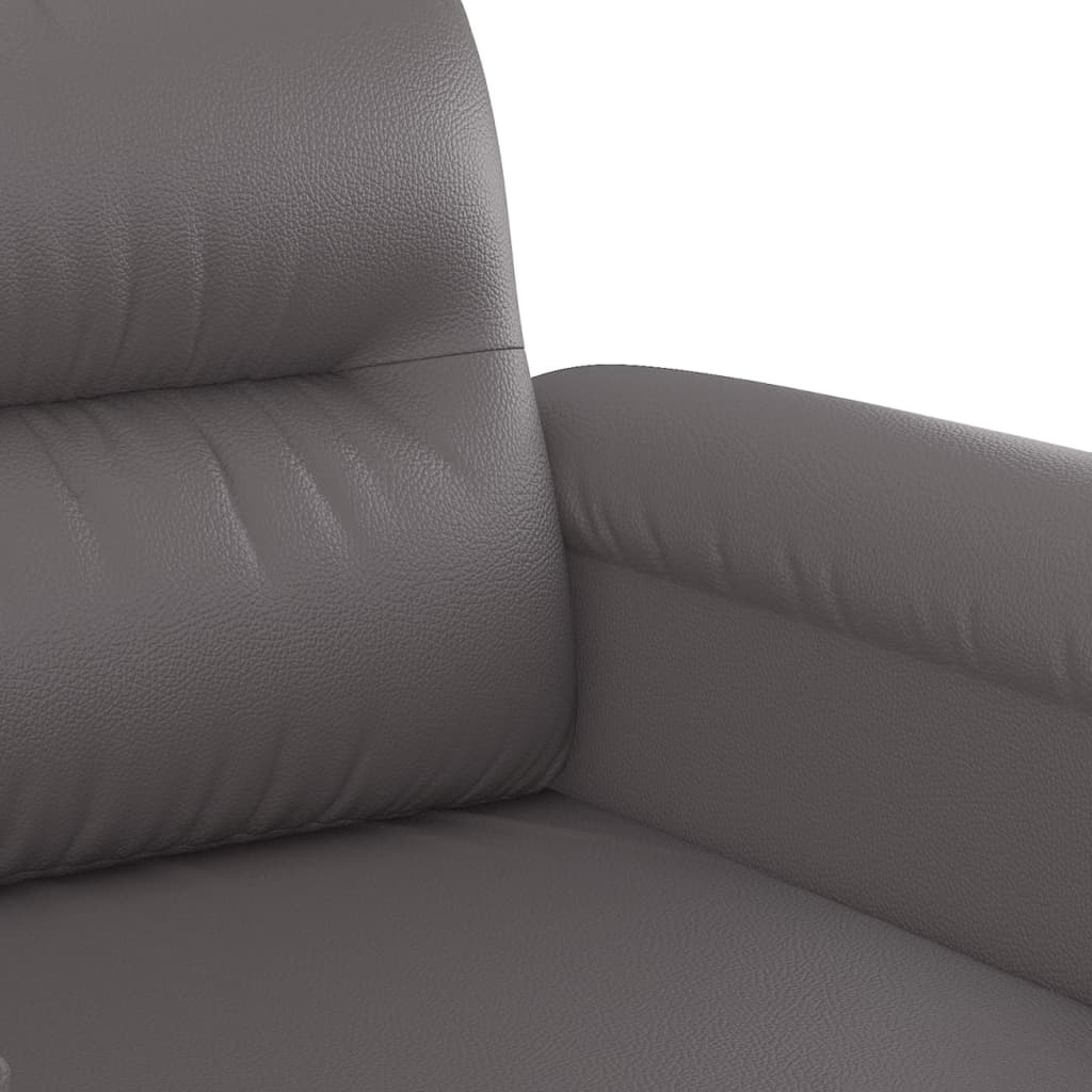 2-seater sofa 140 cm grey faux leather