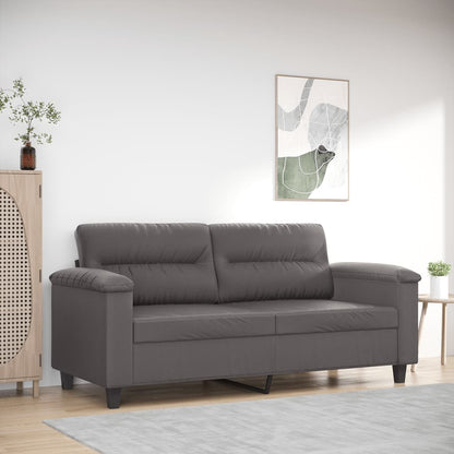 2-seater sofa 140 cm grey faux leather