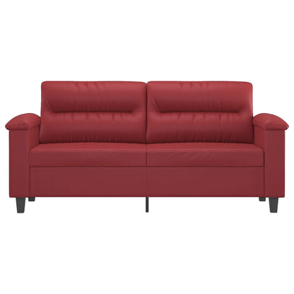 2-seater sofa 140 cm red faux leather