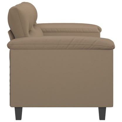 2-seater sofa 140 cm in cappuccino-colored faux leather