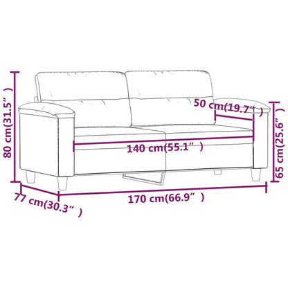 2-seater sofa 140 cm in cappuccino-colored faux leather